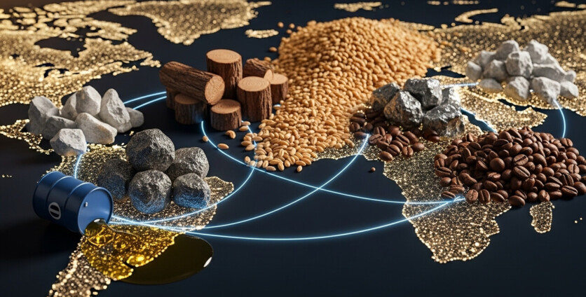 How Are Commodities Such as Raw Materials and Agricultural Products Sold to Other Countries Impacting Global Trade?