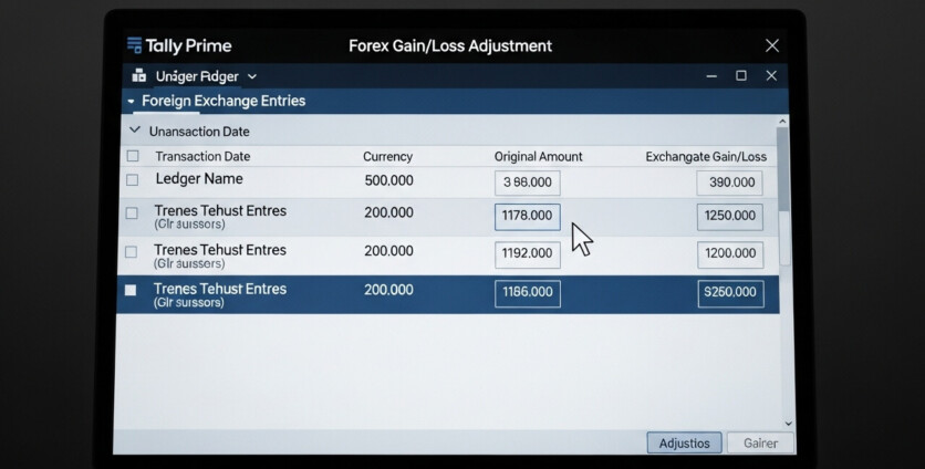 Clearing Unadjusted Forex Gain/Loss in Tally Prime: A Comprehensive Guide